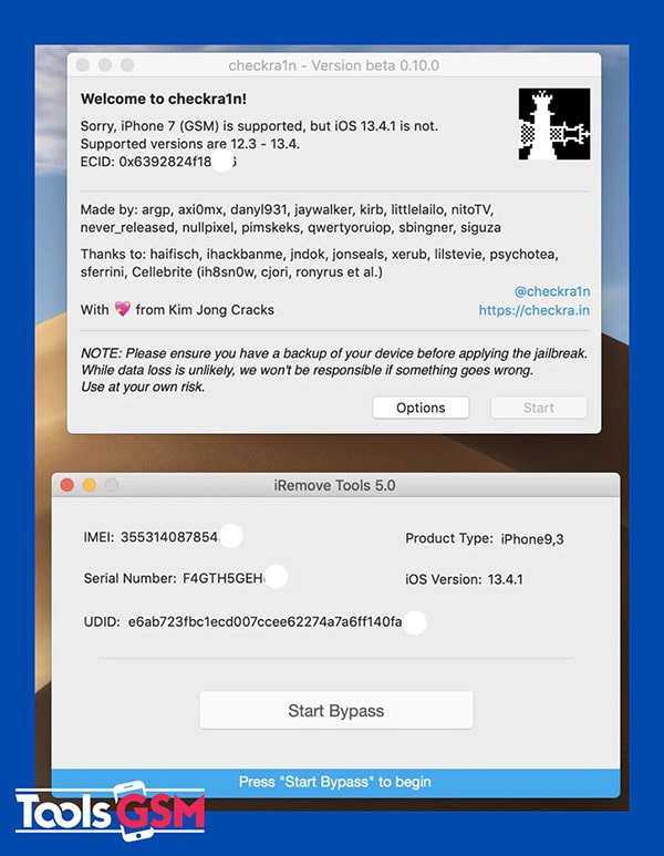 مرحله هشتم در جیلبریک iOS روی مک